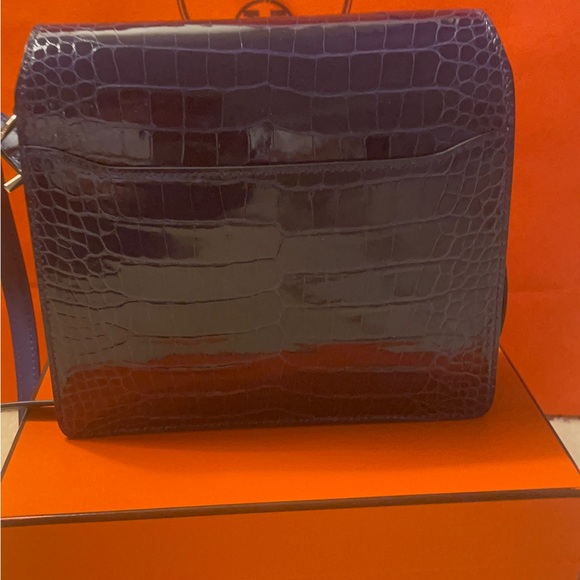 BRAND NEW EXOTIC Hermes Mini Roulis Touch in BLEU ENCRE w GHW. PRISTINE! - Picture 3 of 9